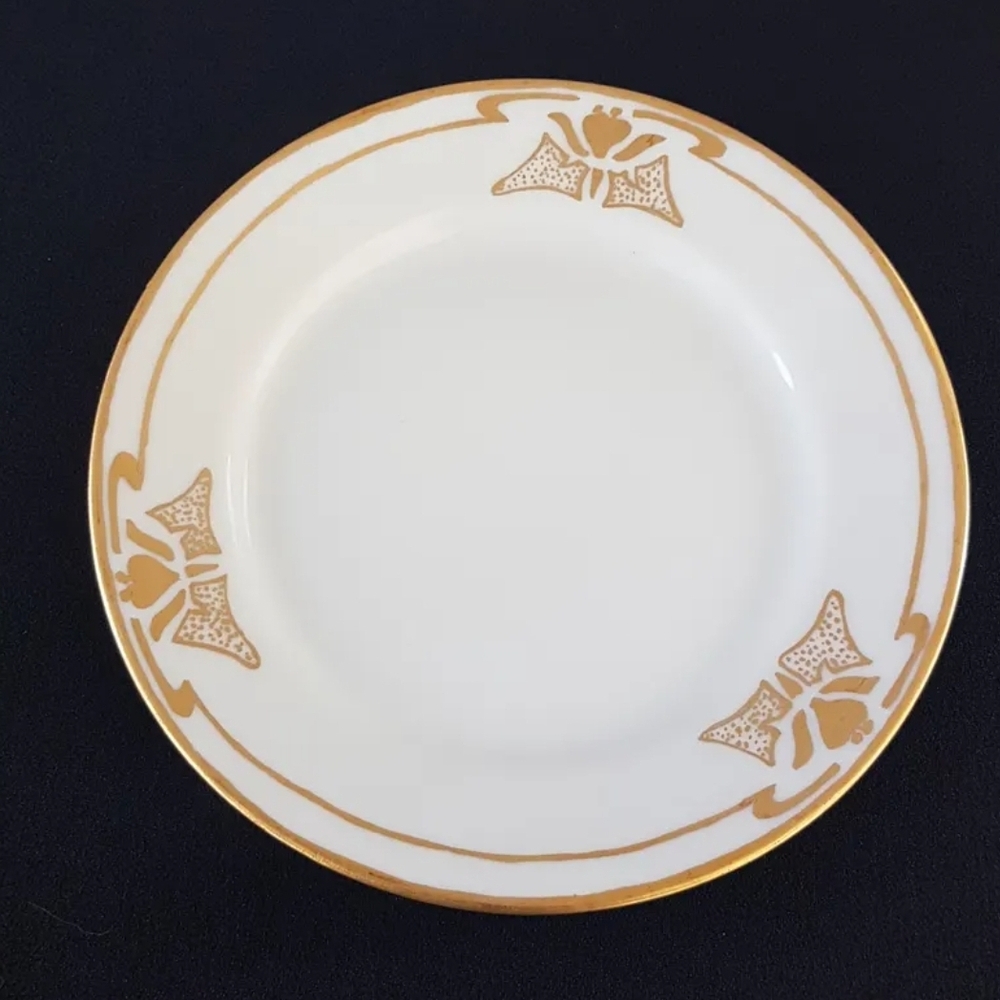 3p T&V Limoges Hand Painted Side Bread Dessert Plates, Artist Signed, 1927